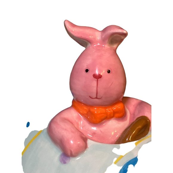 Easter Bunny in Egg Shaped Car Treat Jar Decor - Picture 2 of 12